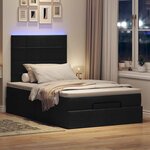 vidaXL Cadre de lit ottoman avec matelas noir 120x190 cm tissu
