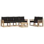 vidaXL Ensemble de canapés d'extérieur 7 pc Blanc et noir