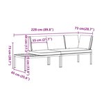 vidaXL Salon de jardin 2 Pièces avec coussins noir aluminium