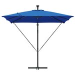 vidaXL Parasol banane à mât déporté Bleu 249 x 249 x 250 cm