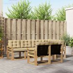 vidaXL Ensemble de canapés d'extérieur 7 Pièces Blanc et Beige