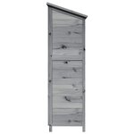 vidaXL Abri de jardin Gris 59 x 56 x 176 cm Bois de Sapin Massif