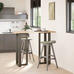vidaXL Pieds de table de bar en forme de T  2 pièces  noir  50 x 35 x (110-111) cm  acier