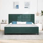 vidaXL Lit à ressorts avec tête de lit Vert foncé 200 x 200 cm Velours