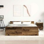vidaXL Cadre de lit sans matelas vieux bois 135x190cm bois ingénierie