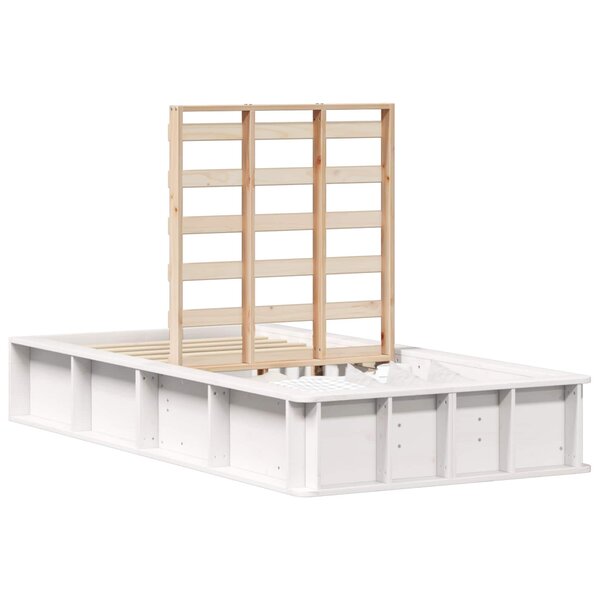 vidaXL Cadre de lit Blanc 100 x 200 cm Bois de pin massif