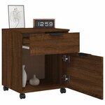 vidaXL Classeur mobile avec roues Chêne marron 45x38x54 cm Bois