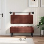 vidaXL Tête de lit suspendue Brun Brillant PU antique