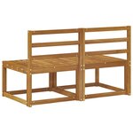 vidaXL 2 Pièce Sofa de milieu extérieur Bois d'Acacia Massif Naturel