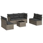 vidaXL Salon de jardin 8 Pièces avec coussins gris résine tressée