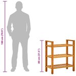 vidaXL Étagère à chaussures à 4 niveaux 50x27x80 cm Chêne massif