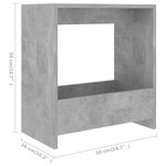 vidaXL Table d'appoint gris béton 50x26x50 cm bois d'ingénierie