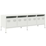 vidaXL Meuble TV blanc 135x39x43 5 cm acier laminé à froid