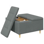 vidaXL Pouf de rangement avec coussin Gris foncé 80 x 80 x 45 cm tissu