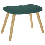 vidaXL Chaise de relaxation avec repose-pied Vert foncé Tissu