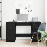 vidaXL Bureau avec porte Chêne noir 133 x 50 x 75 cm Bois d'ingénierie