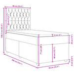 vidaXL Sommier à lattes de lit avec matelas Bleu 90x200 cm Tissu