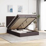 VidaXL Cadre de lit ottoman avec matelas marron foncé 140x190 cm tissu