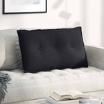 vidaXL Coussin de Dos Noir 80 x 50 cm Tissu en microfibre