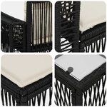 vidaXL Ensemble de canapé de jardin 9 Pièces Noir et blanc crème