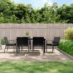 vidaXL Ensemble à manger de jardin 7 Pièces coussins résine tressée acier
