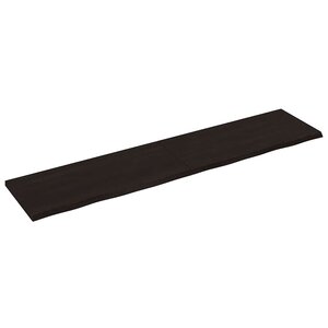 vidaXL Dessus de table marron foncé bois chêne massif traité