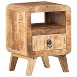 vidaXL Table de chevet 30x30x41 cm Bois de manguier brut
