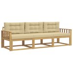 vidaXL Ensemble de canapés d'extérieur 3 pc Blanc et Beige Polyester