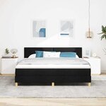 vidaXL Lit à ressorts avec matelas Noir 180 x 200 cm tissu
