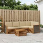 vidaXL Ensemble de canapé d'angle avec coussin 5 Pièces Naturel