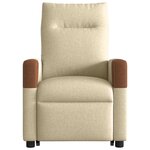 vidaXL Fauteuil inclinable électrique crème tissu