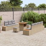 vidaXL Ensemble de canapé de jardin 10 Pièces Beige Poly rotin