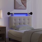 vidaXL Tête de lit suspendue Avec lumière LED Crème Simili cuir