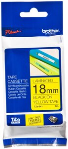 K7 ruban tze-641 18 mm x 8 m noir sur jaune brother