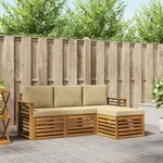 vidaXL Ensemble de canapés d'extérieur 4 pc Naturel et Beige