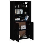vidaXL Buffet haut Noir Bois d'ingénierie