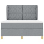 vidaXL Lit à ressorts avec tête de lit Gris clair 200 x 160 cm tissu