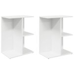 vidaXL Tables de chevet 2 Pièces blanc 46 5x29x61 cm bois d’ingénierie