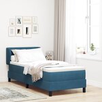 vidaXL Lit à ressorts avec tête de lit Bleu foncé 80 x 200 cm Velours