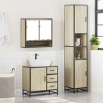 vidaXL Ensemble de meubles de salle de bain 3 Pièces chêne sonoma
