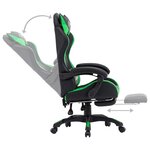 Chaise fauteuil siège pivotante de bureau informatique étude de jeux vidéo avec repose-pied et similicuir vert 02_0024221