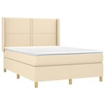 vidaXL Sommier à lattes de lit avec matelas Crème 140x200 cm Tissu