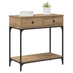 vidaXL Table console avec tiroir chêne artisanal 75 x 34 5 x 75 cm