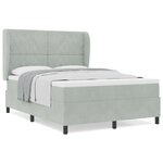 Lit Box Spring vidaXL avec Matelas Gris Clair 140x190 cm Velours
