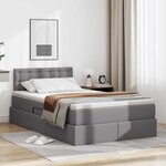 vidaXL Lit de Rangement Gris 120 x 200 cm Cuir synthétique