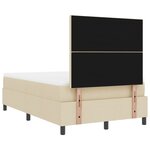vidaXL Lit à ressorts avec matelas et LED en crème  120 x 200 cm