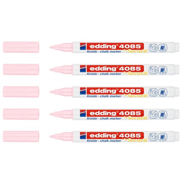 Marqueur Craie Liquide 4085 Rose Pastel Pointe Ronde 1-2 mm x 5 EDDING