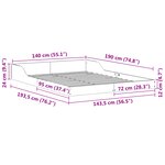 vidaXL Cadre de lit Marron 140 x 190 cm Bois massif en pin