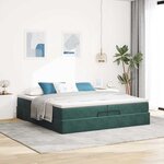vidaXL Cadre de lit ottoman avec matelas vert foncé 200x200 cm velours