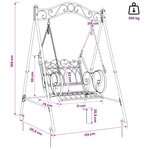vidaXL Banc Balançoire Acier 113 x 121 5 x 168 cm Blanc antique